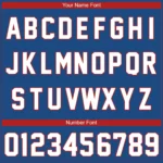 Custom Blue White Red Baseball Jersey - Image 4