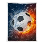 Soccer Blanket. Water And Fire Soccer Lover - Image 4