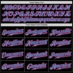 Custom Black Light Blue Pinstripe Pink-Light Blue Authentic Baseball Jersey - Image 4