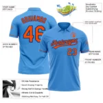 Custom Powder Blue Orange-Royal Performance Vapor Golf Polo Shirt - Image 3