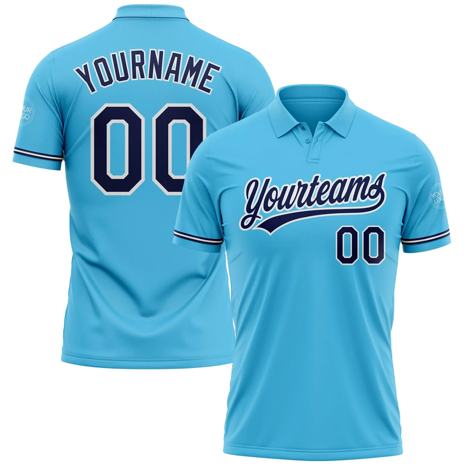 07f36f6deb106434891c67e31cc12de3790057d07fd4d208b87c84b9d5f8dd71.webp Custom Sky Blue Navy-White Performance Vapor Golf Polo Shirt - Image 1