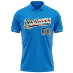 Custom Blue Vintage USA Flag-Cream Performance Vapor Golf Polo Shirt - Image 2