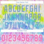 Custom Tie Dye Pink-Light Blue 3D Rainbow Authentic Baseball Jersey - Image 4