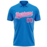 Custom Blue Pink-White Performance Vapor Golf Polo Shirt - Image 2