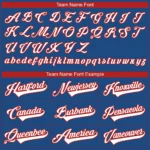 Custom Blue White Red Baseball Jersey - Image 3
