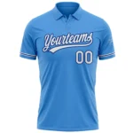 Custom Powder Blue White-Royal Performance Vapor Golf Polo Shirt - Image 2