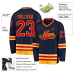 Custom Navy Red-Gold So Cool Hockey Jersey - Image 2