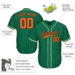 Personalized Baseball Jerseys - Unique Gifts For Baseball Fans - Pinstripe Green Yellow Orange - Fathers Day Baseball Gifts - Image 2