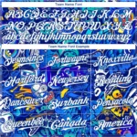Custom Graffiti Pattern White-Royal 3D Authentic Baseball Jersey - Image 3