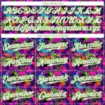Custom Graffiti Pattern White-Neon Green 3D Authentic Baseball Jersey - Image 3