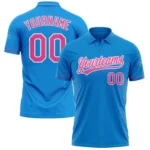 Custom Blue Pink-White Performance Vapor Golf Polo Shirt