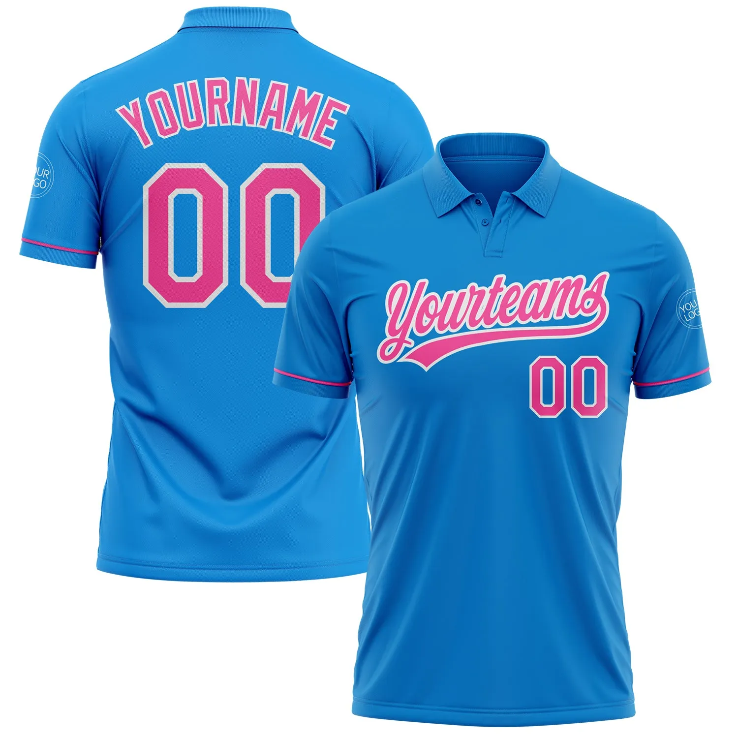 2abcdf1a205b8efc1693fcc5ad5f5b5843fccf8f88cc98736f997db9df012e14.webp Custom Blue Pink-White Performance Vapor Golf Polo Shirt - Image 1