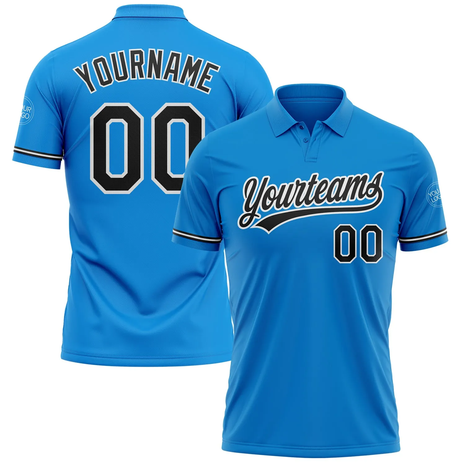 2d325eaabae8bb163f49bd8576d01781ca87ab4a8e8bd7d142dcbda9bc61e7bb.webp Custom Blue Black-White Performance Vapor Golf Polo Shirt - Image 1