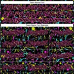 Custom Graffiti Pattern Black-Pink 3D Neon Splatter Authentic Baseball Jersey - Image 3