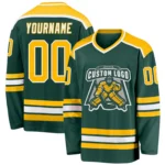 Custom Green Gold-White So Cool Hockey Jersey