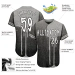 Custom Graffiti Pattern White-Gray 3D Picaxao Authentic Baseball Jersey - Image 2