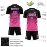 Custom Pink Pink-Black Sublimation Soccer Uniform Jersey - Image 3