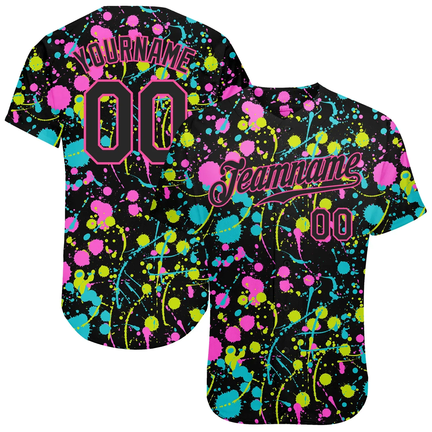 350b5da6b73843f3a8bdcff2514af6aa1d9d0a42099943993f59c14817e7498f.webp Custom Graffiti Pattern Red-Gold 3D Colorful Splattered Messy Art Ink Paintbrush Drawing Authentic Baseball Jersey - Image 1
