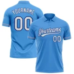 Custom Powder Blue White-Royal Performance Vapor Golf Polo Shirt