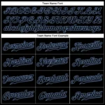 Custom Graffiti Pattern Black-Light Blue 3D Authentic Baseball Jersey - Image 3