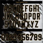 Custom Graffiti Pattern Black-Old Gold 3D Authentic Baseball Jersey - Image 4