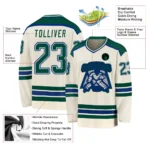 Custom Cream Green-Royal So Cool Hockey Jersey - Image 3