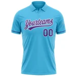 Custom Sky Blue Purple-White Performance Vapor Golf Polo Shirt - Image 2