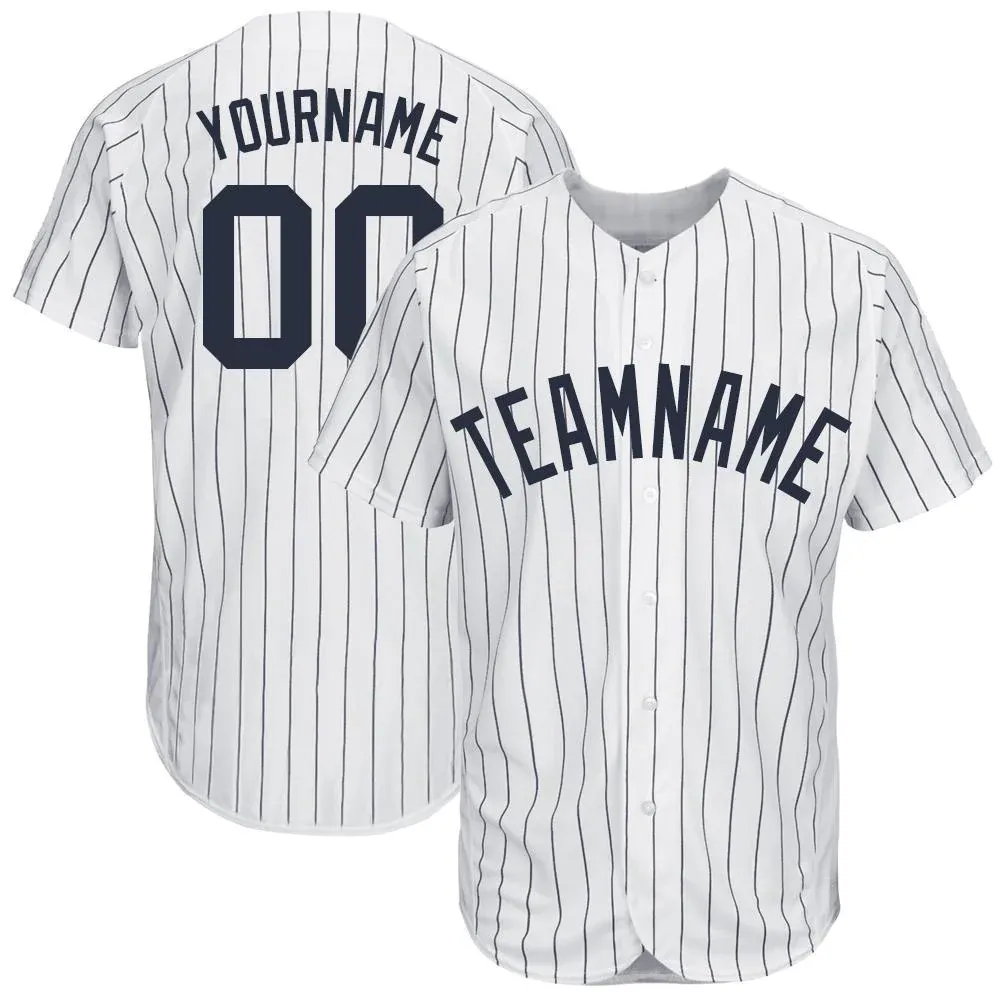 4e906b07a7f22c2d740554882c850821ddcf0904214b1570388b1d0f13ccedb8.webp Custom White Navy Pinstripe Navy Baseball Jersey - Image 1