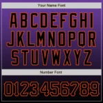 Custom Purple Black-Orange Authentic Fade Fashion Baseball Jersey - Image 3