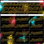 Custom Graffiti Pattern Black-Gold 3D Authentic Baseball Jersey - Image 3