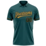 Custom Midnight Green Black-Old Gold Performance Vapor Golf Polo Shirt - Image 2