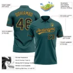 Custom Midnight Green Black-Old Gold Performance Vapor Golf Polo Shirt - Image 3