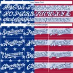 Custom Royal White-Red American Flag Fashion Authentic Baseball Jersey - Image 3