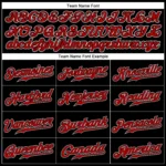 Custom Black Red Pinstripe Red-White Authentic Baseball Jersey - Image 3