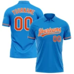 Custom Blue Orange-White Performance Vapor Golf Polo Shirt