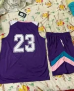 Custom Navy Basketball Uniform Sets with Logo Name Number - Image 7