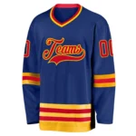 Custom Royal Red-Gold Hockey Jersey - Image 2