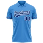 Custom Powder Blue Royal-White Performance Vapor Golf Polo Shirt - Image 2