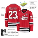 Custom Red White-Gray So Cool Hockey Jersey - Image 2