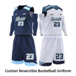 Custom Logo Reversible Basketball Jerseys with Number Navy White