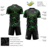 Custom Black Neon Green Sublimation Soccer Uniform Jersey - Image 3
