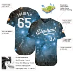 Custom Tie Dye White-Black 3D Authentic Baseball Jersey - Image 2