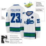 Custom White Royal-Kelly Green So Cool Hockey Jersey - Image 2