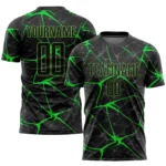 Custom Black Neon Green Sublimation Soccer Uniform Jersey