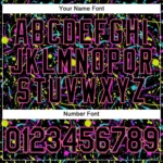 Custom Graffiti Pattern Black-Pink 3D Neon Splatter Authentic Baseball Jersey - Image 4