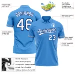 Custom Powder Blue White-Royal Performance Vapor Golf Polo Shirt - Image 3