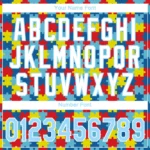 Custom Autism Awareness Puzzle Pieces Light Blue-White 3D Authentic Baseball Jersey - Image 4
