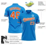 Custom Blue Orange-White Performance Vapor Golf Polo Shirt - Image 3