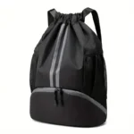 Basketball Drawstring Backpack with Wet Proof Pocket - Image 2