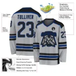 Custom Gray Black-Royal Hockey Jersey - Image 3